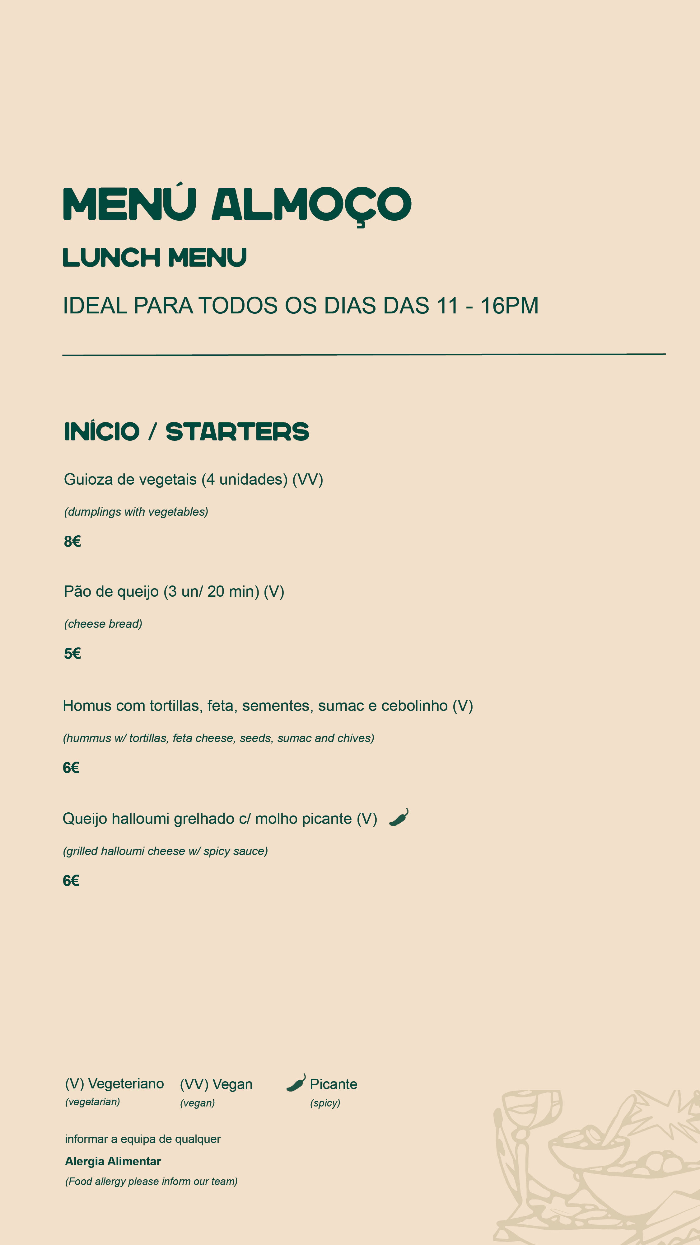 Página 1 do menu de almoco